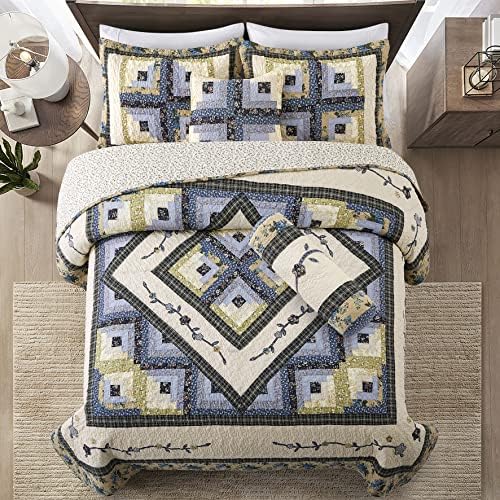LIRISDOM 3-Piece California King Quilt Set 100 Cotton