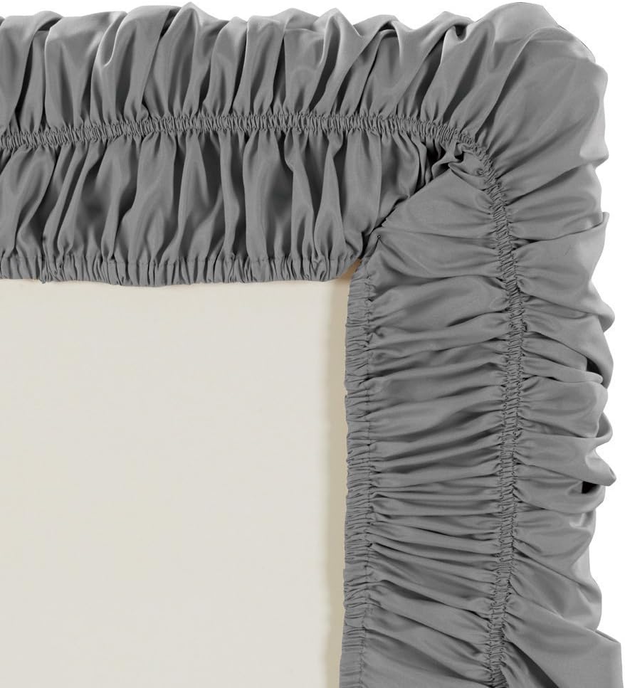 Elastic Bed Skirt 14 Inch Drop Light Grey Queen King