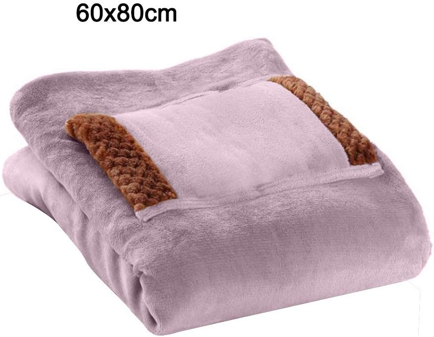 MSUIINT USB Flannel Heated Blanket with Hand Pocket - Purple