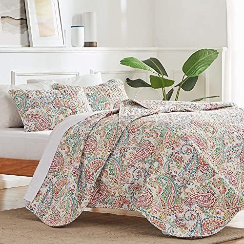 Sleep Zone 3-Piece Printed Quilt Set - Full Queen Size