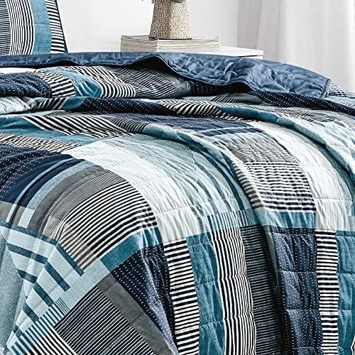 ESCA 3-Piece Reversible Checker Quilt Set Queen Size