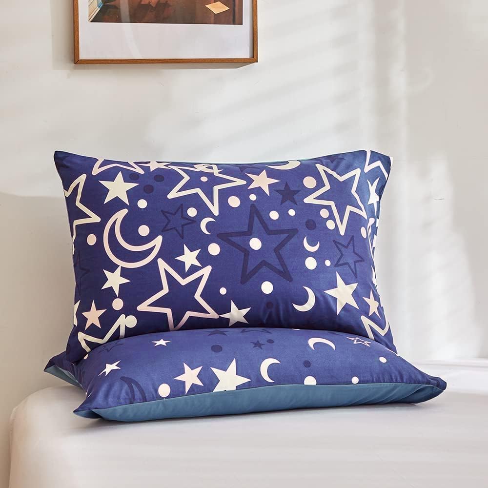 Feelyou Galaxy Glow in The Dark Duvet Cover Set