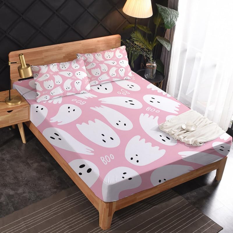 Spooky Ghost Sheet Set for Kids - California King