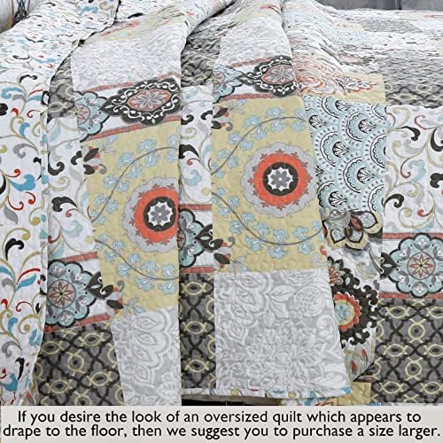 Cozy Line Moorea Floral Reversible Quilt Set King - 3 Piece