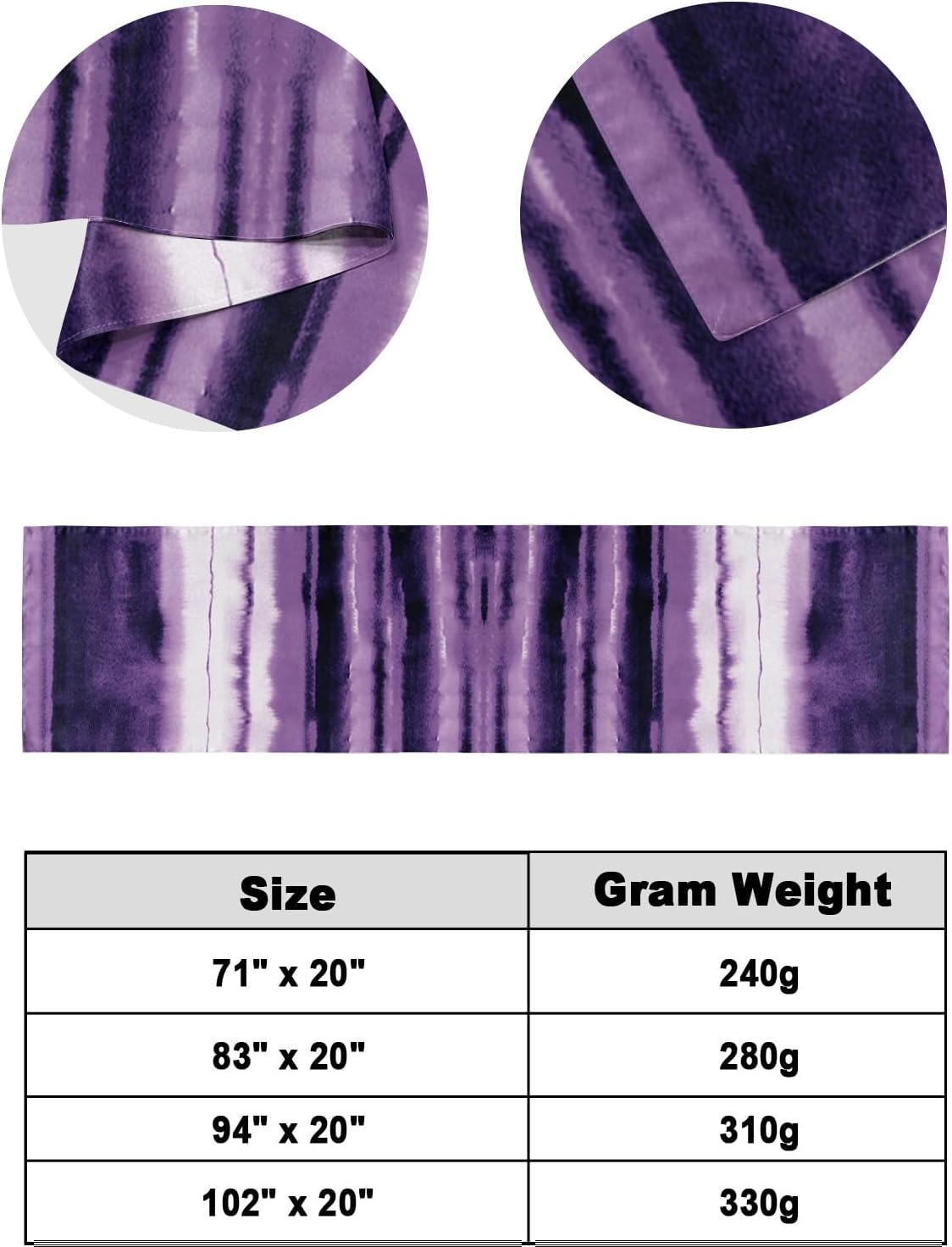 Sabolny Abstract Purple Bed Runner Scarf for Queen Full Size