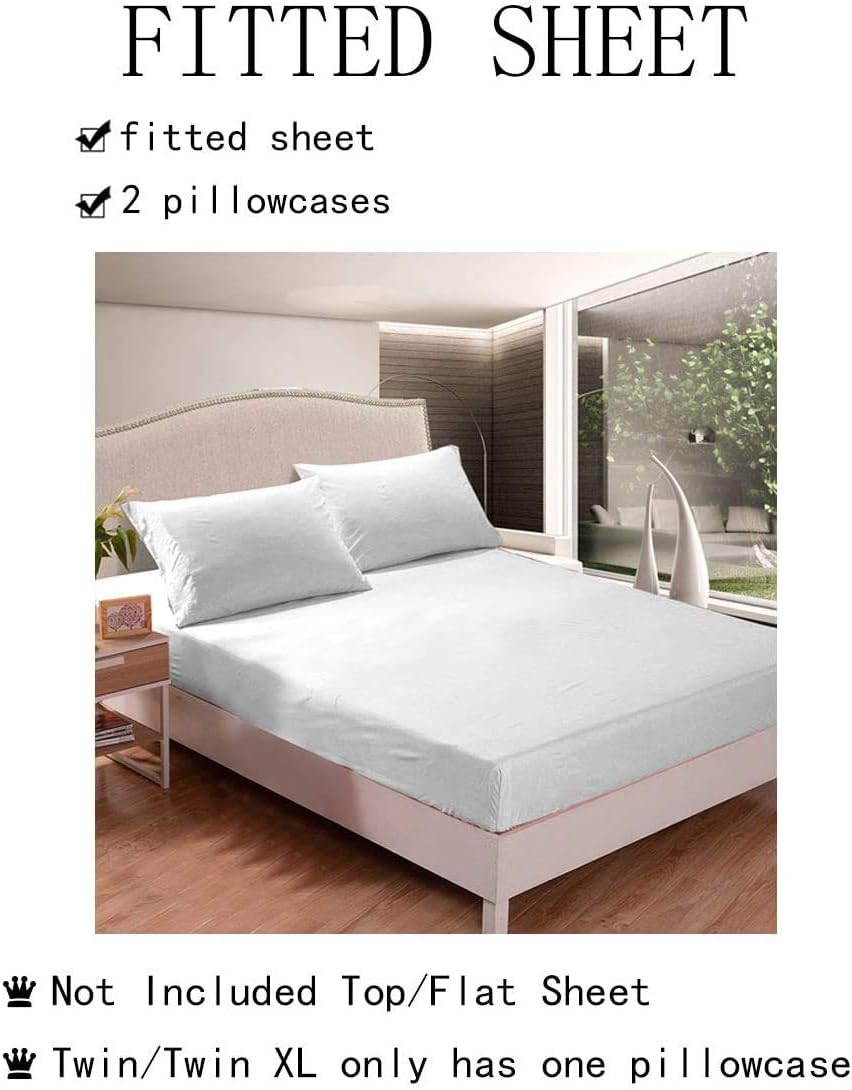 Erosebridal Funny Brown Cow Fitted Sheet Set TwinXL