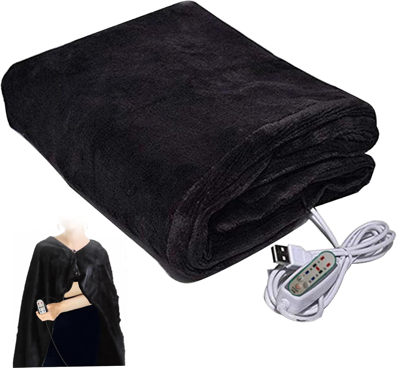 Muzrunq USB Heated Throw Blanket 3 Heat Settings 3 Timer Settings