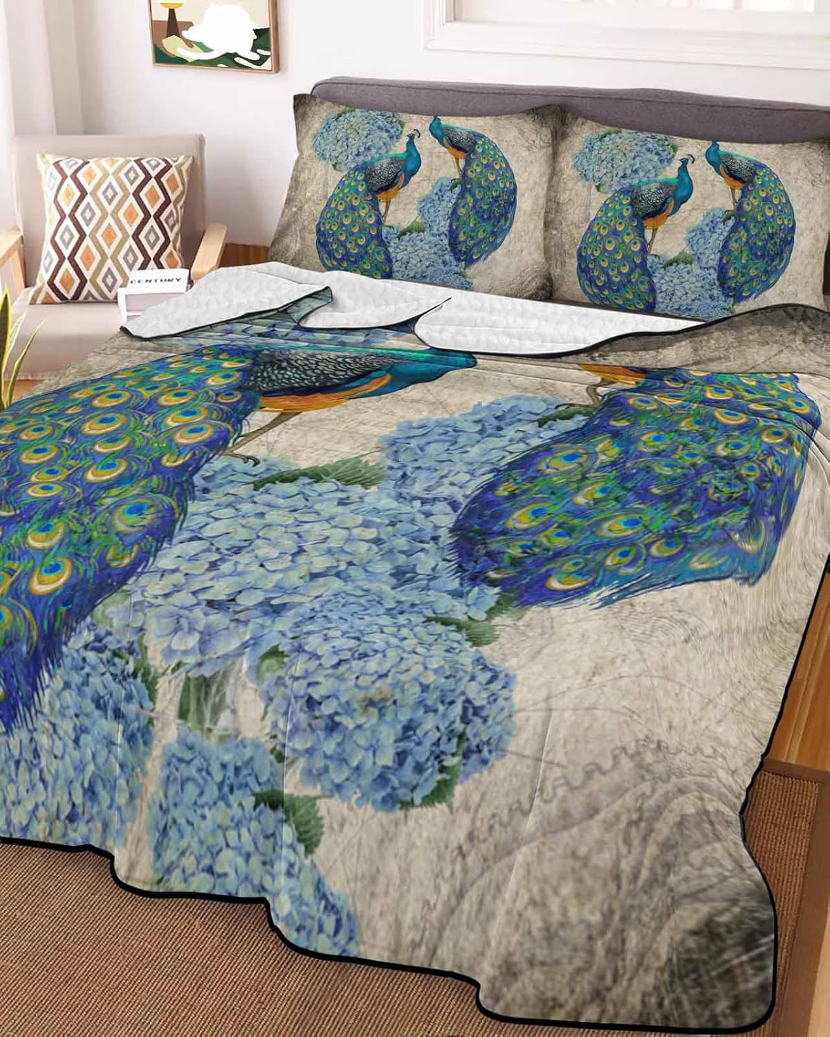 TocaHome Summer Quilt Set Twin XL 68x98 Inch with 2 Pillowcases