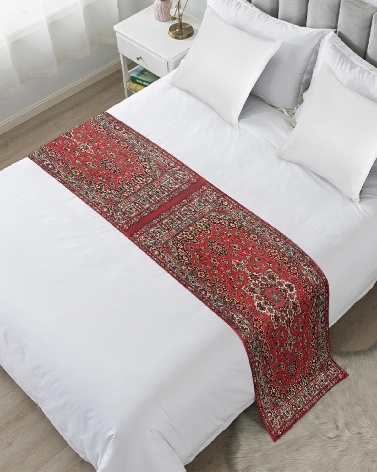 Teamery Vintage Textured Boho Bed Runner Scarf