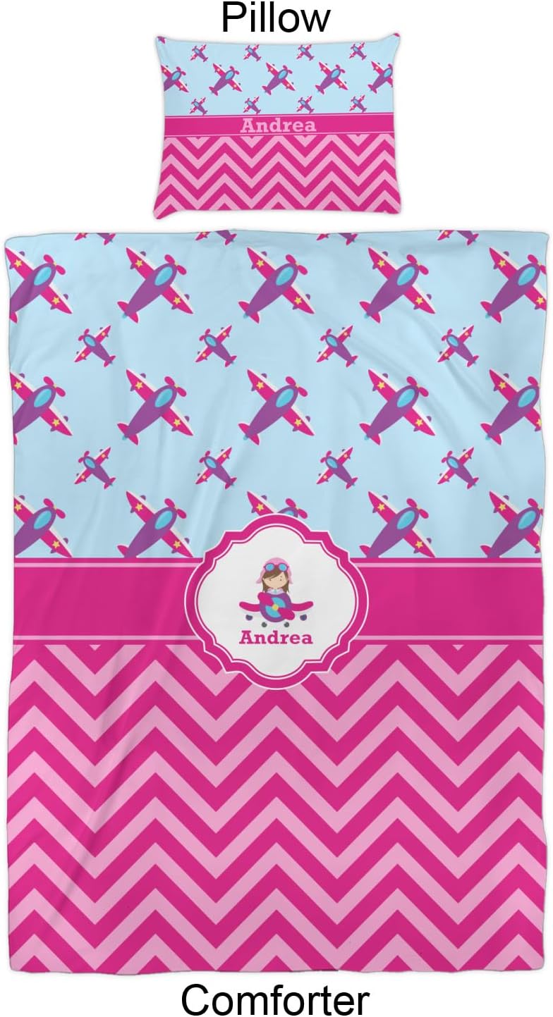 RNK Shops Personalized Airplane Theme Comforter Set Twin XL