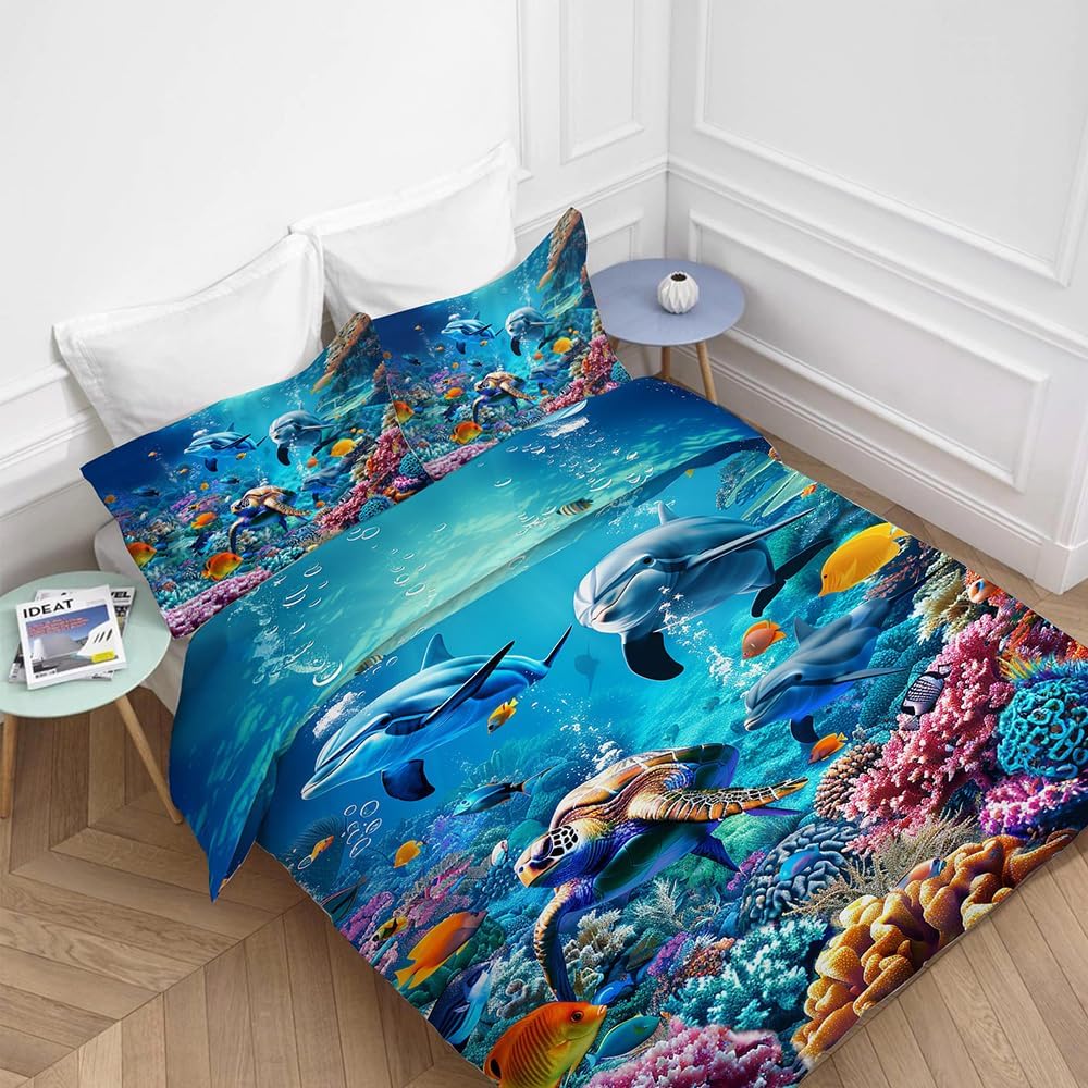 Lovira Ocean Animal 3D Print Comforter Set with Pillowcases