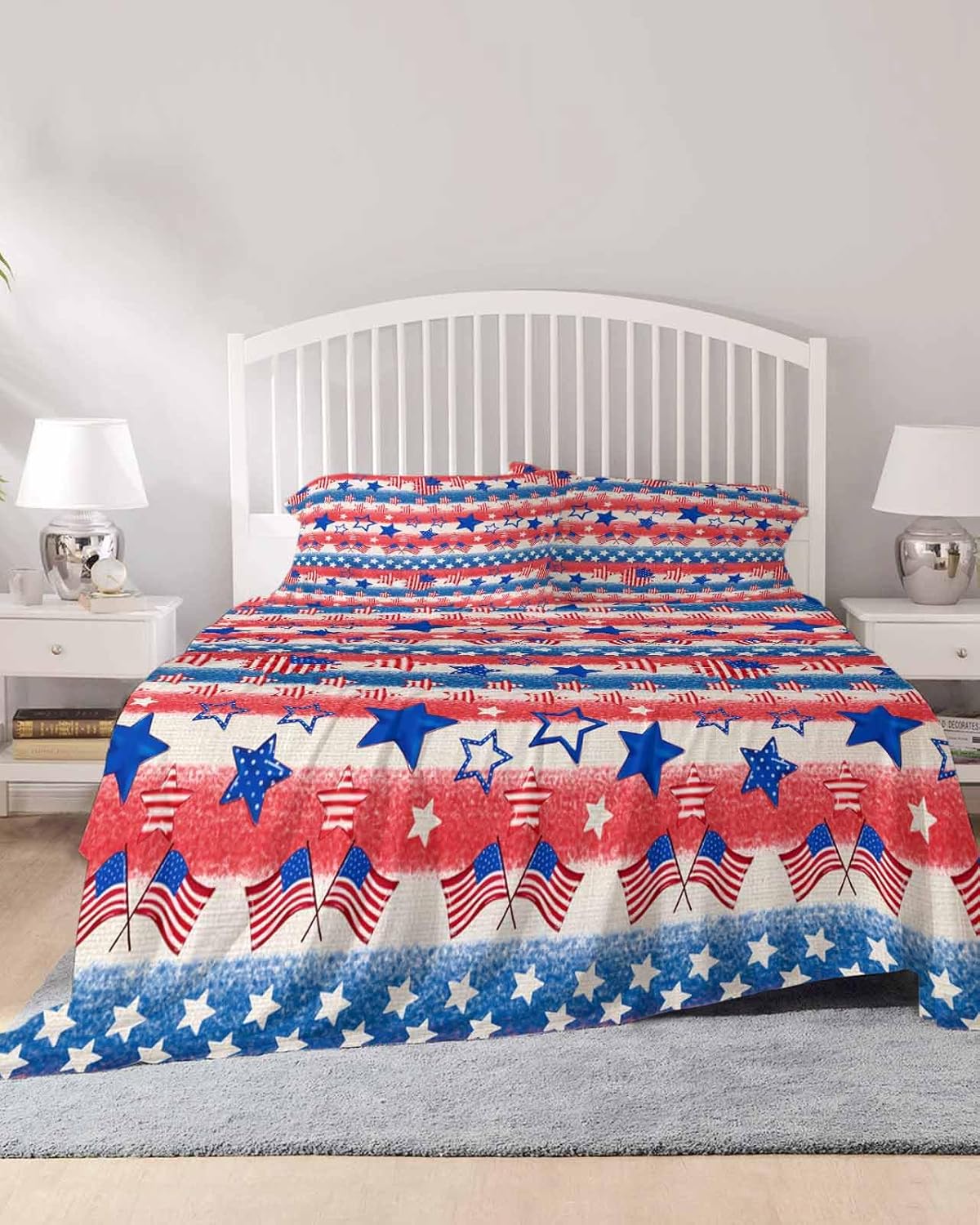 Boanket 4th of July King Sheet Set 4 Piece