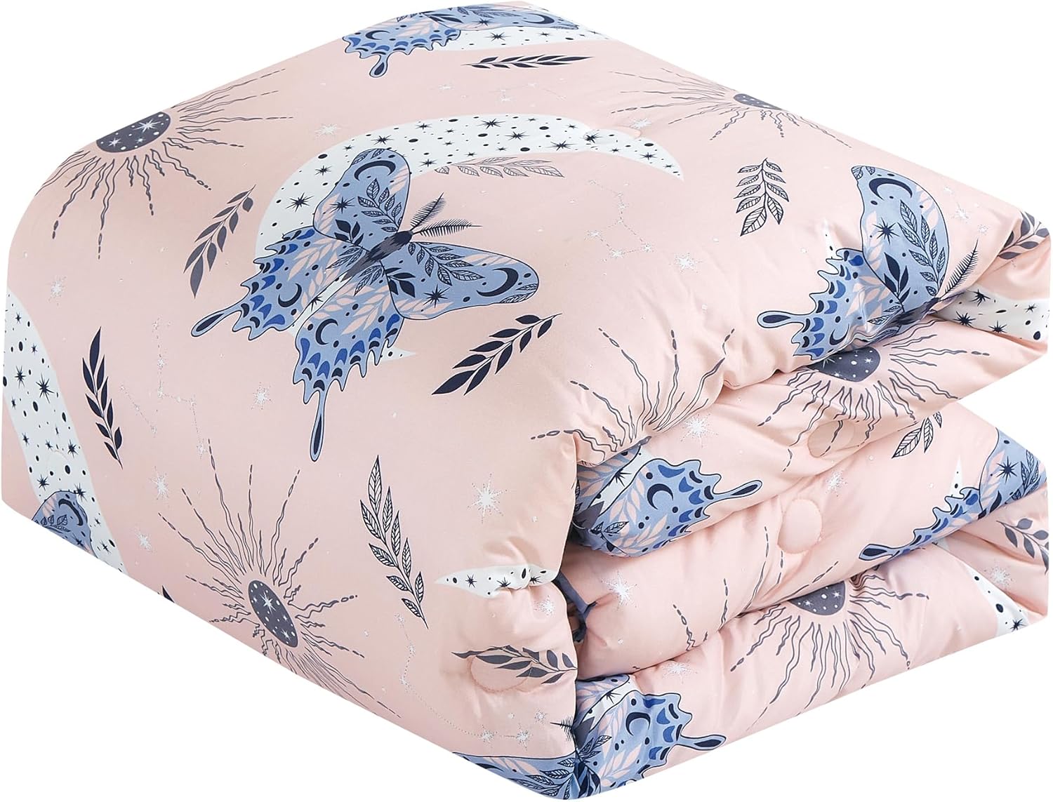 ESCA Butterfly Kids Comforter Set Twin Size Blush Pink