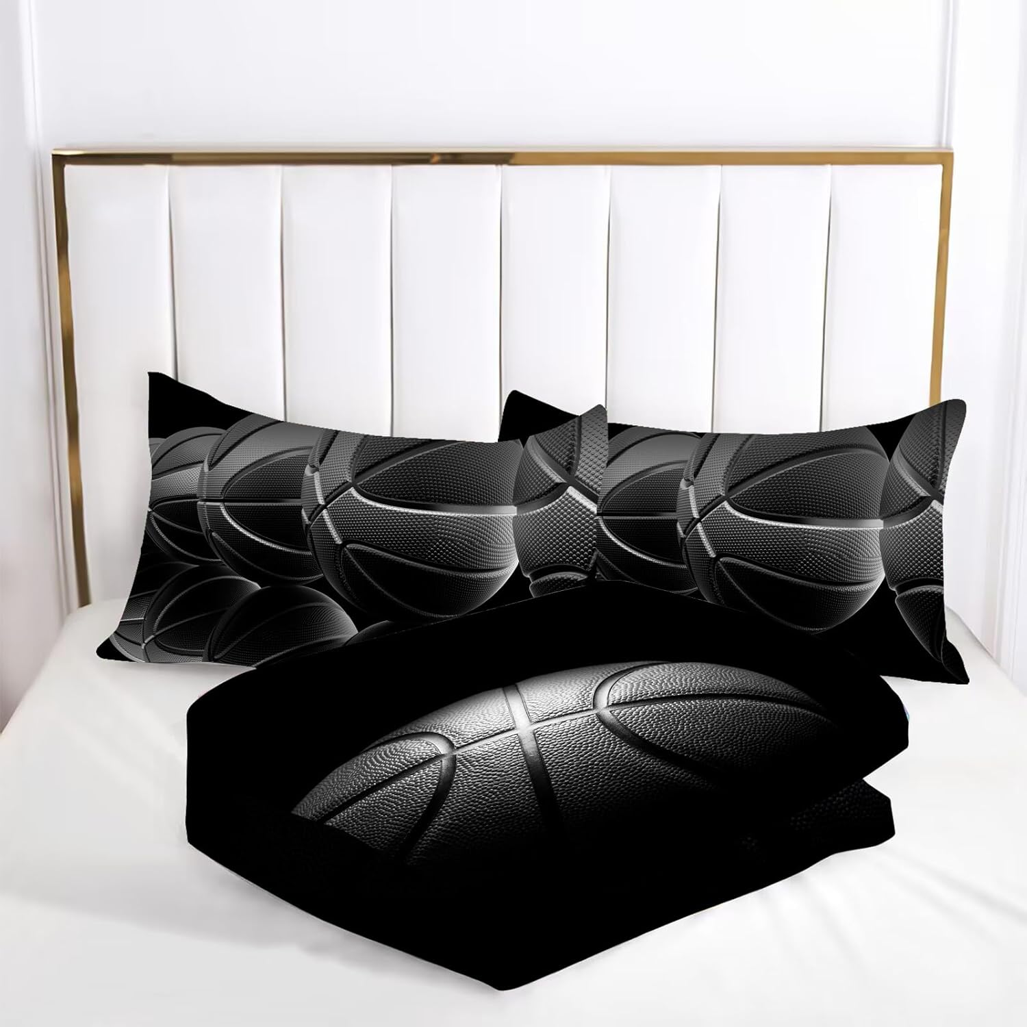 Kxry Black Basketball Comforter Set Twin Size