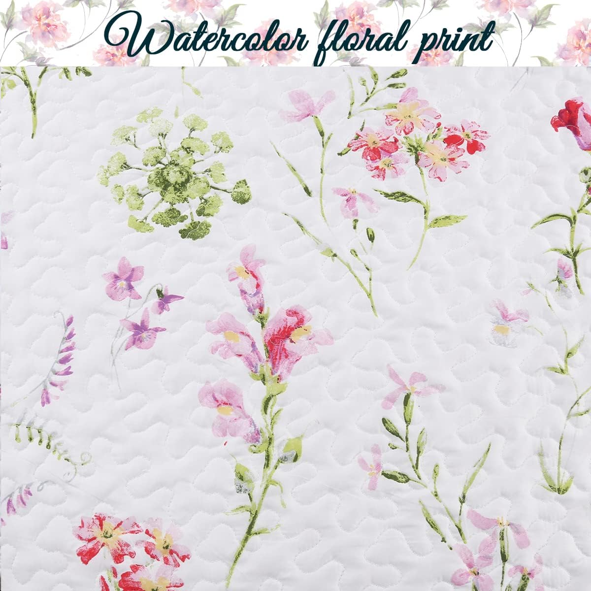 Cozy Line Azalea Floral Reversible Quilt Set 7-Piece Daybed Cover