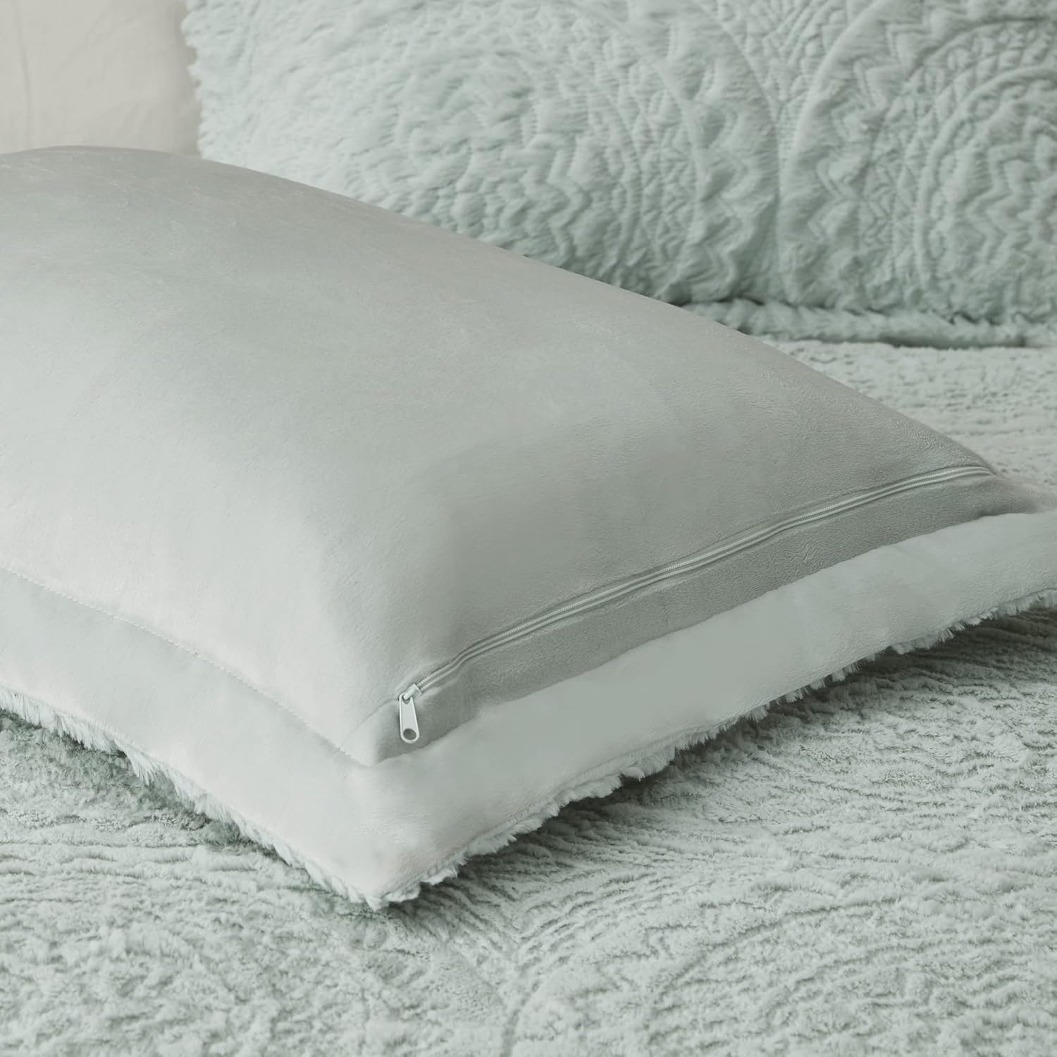 Madison Park Arya Plush Comforter Set Aqua 2 Piece 1