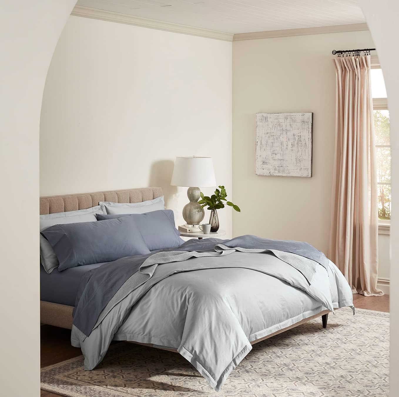BOLL BRANCH Percale Hemmed Sheet Set - Twin Mineral 100 Organic Cotton