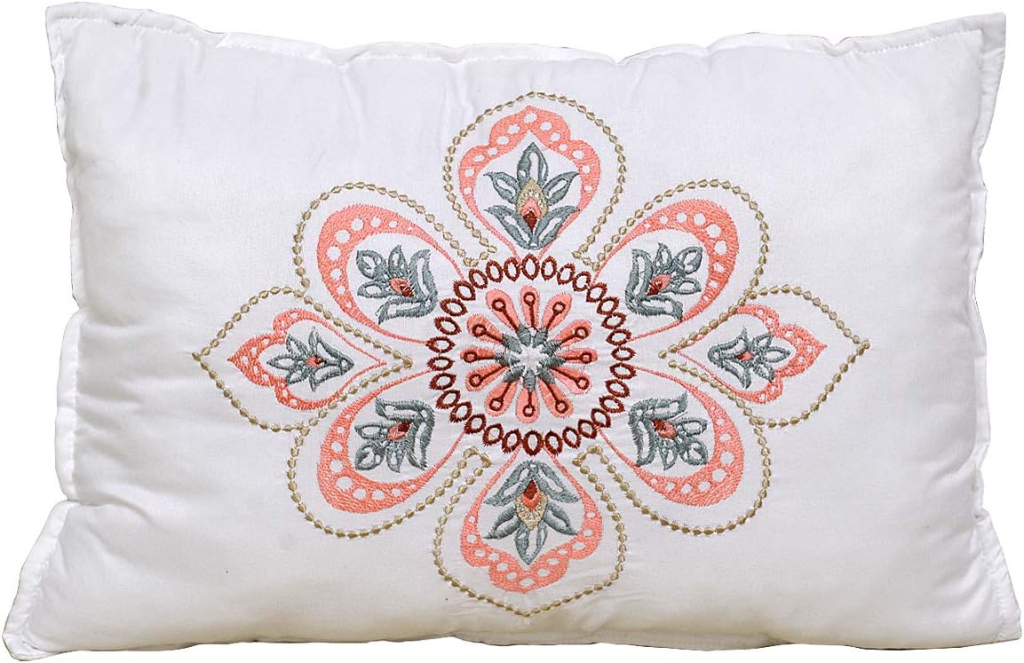 Bennington Damask Printed Microfiber Quilt Set Queen 90x90 5 Piece with Shams Pillows