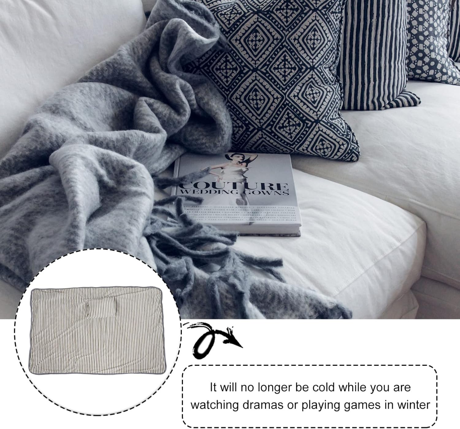 EXCEART Quick Heat USB Electric Blanket for Home and Travel