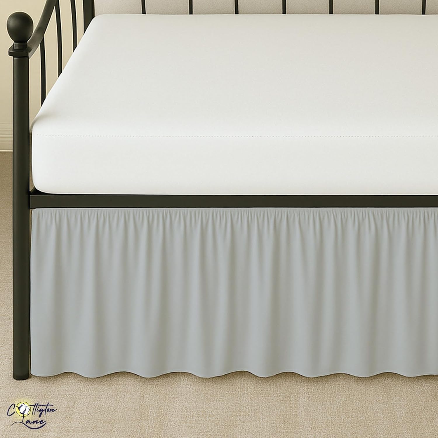 Cottington Lane Daybed Skirt Twin Light Grey 18 Inch Drop