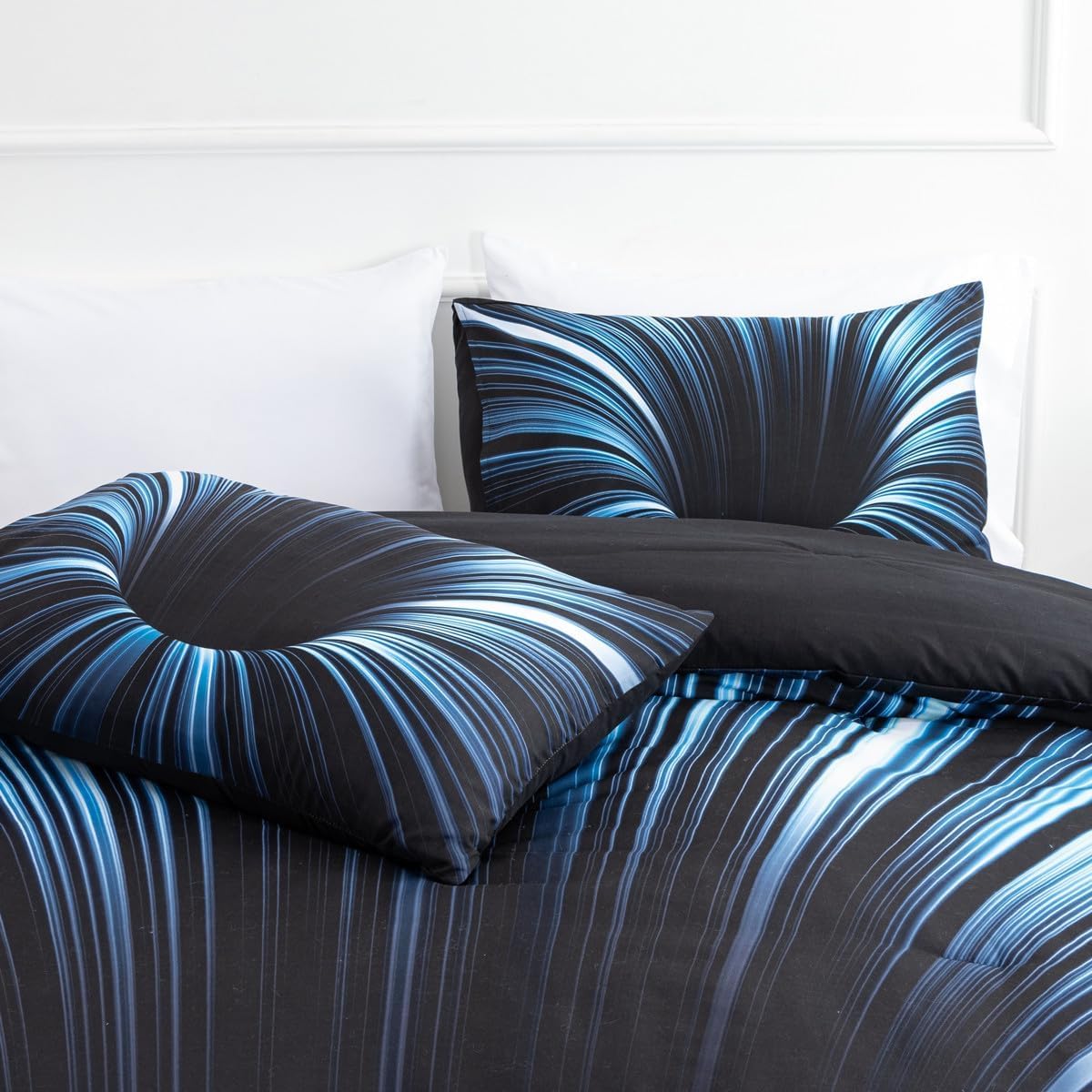 NTBED 3D Geometric Comforter Set for Kids Boys Teens Blue Twin