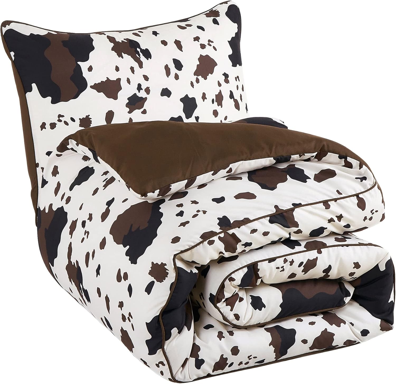 Linen Mart Rustic Cowhide Comforter Set Twin