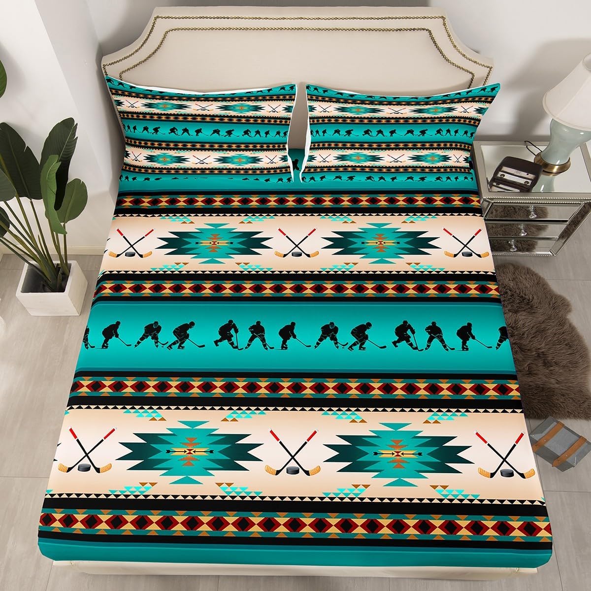 Erosebridal Hockey Fitted Sheet Set for Kids