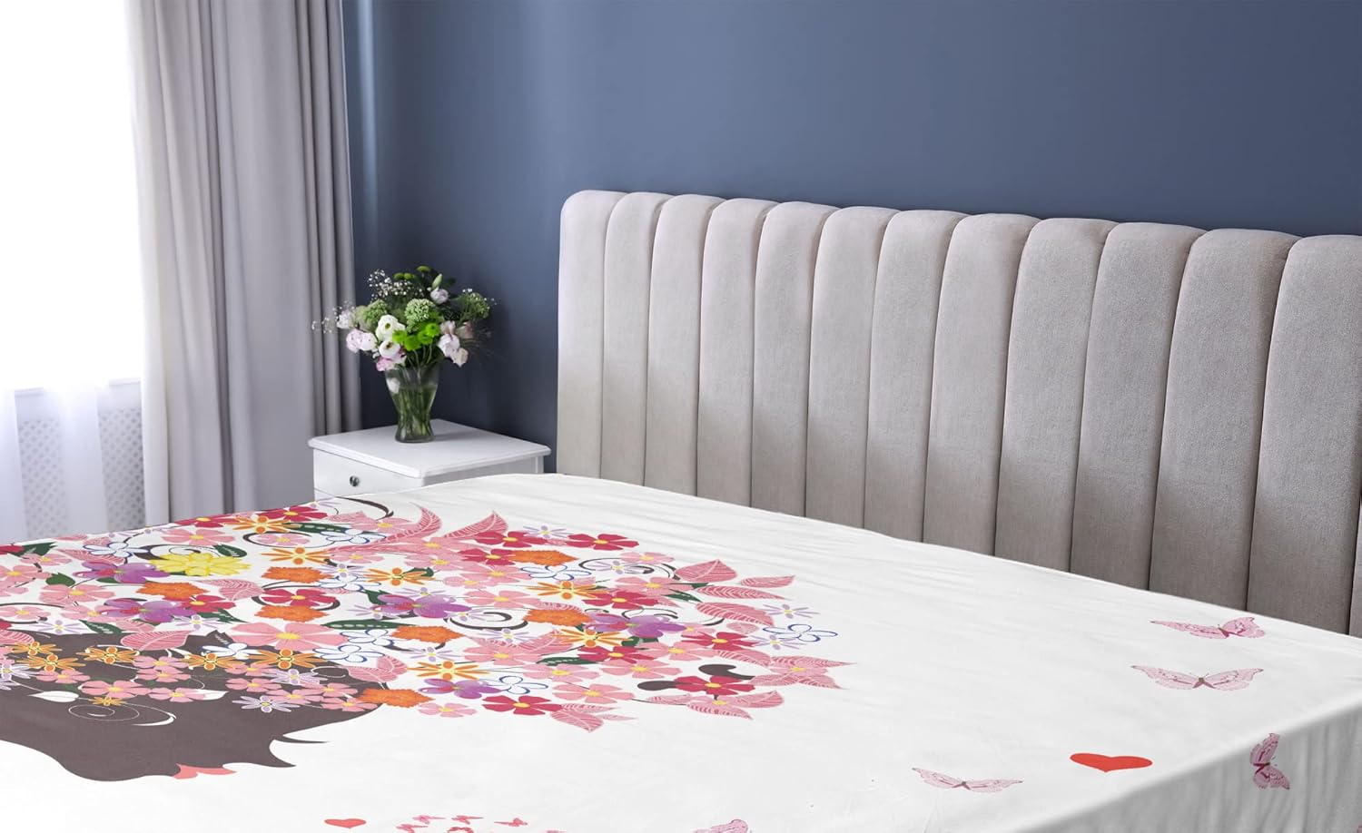 Ambesonne Butterflies Fitted Sheet Multicolor California King