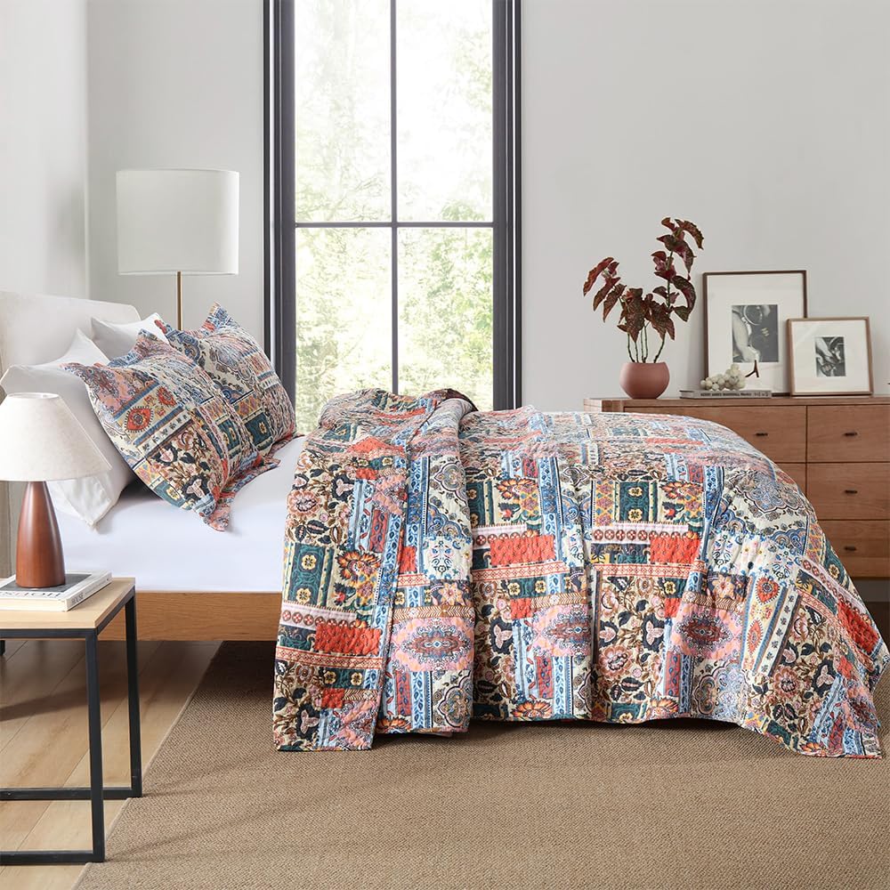 VISIMISI Cotton Reversible Quilt Set King Size 1