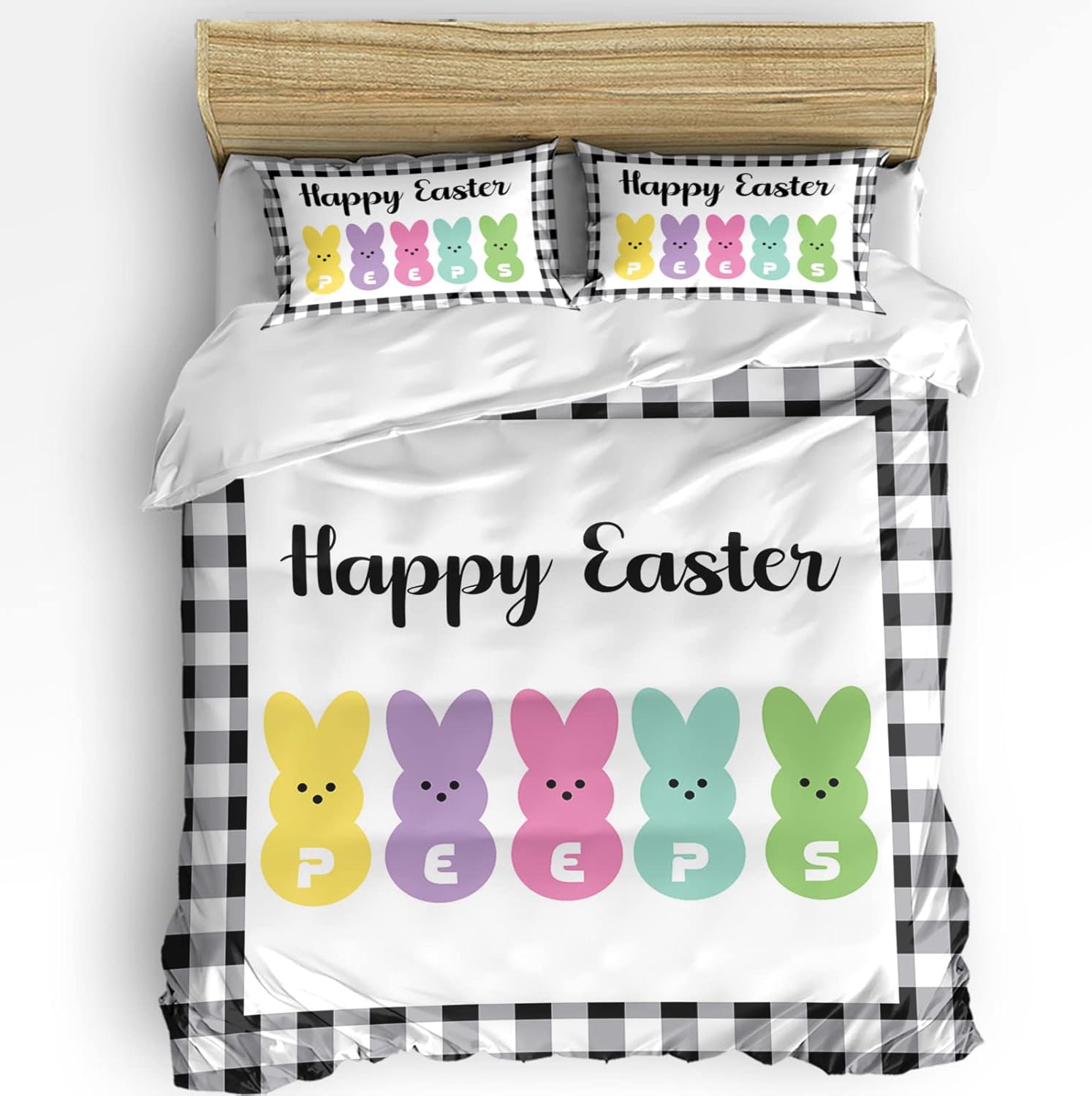 Sabolny Peeps Bunny Queen Duvet Cover Set