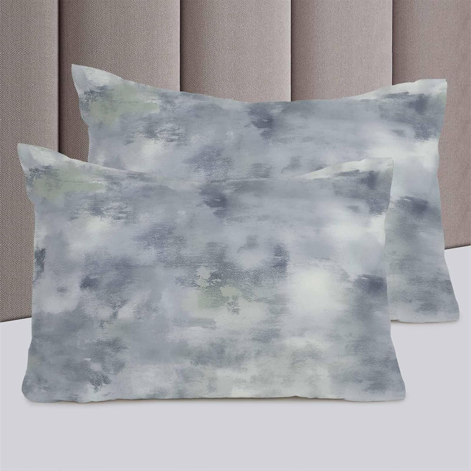 Gray Blue Duvet Cover Set Cal King Abstract Contemporary Graffiti Art