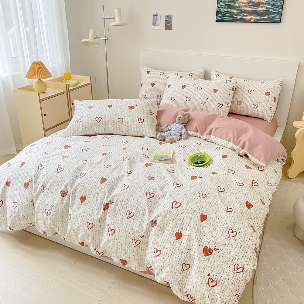 BlueBlue Heart Kids Duvet Cover Twin Set