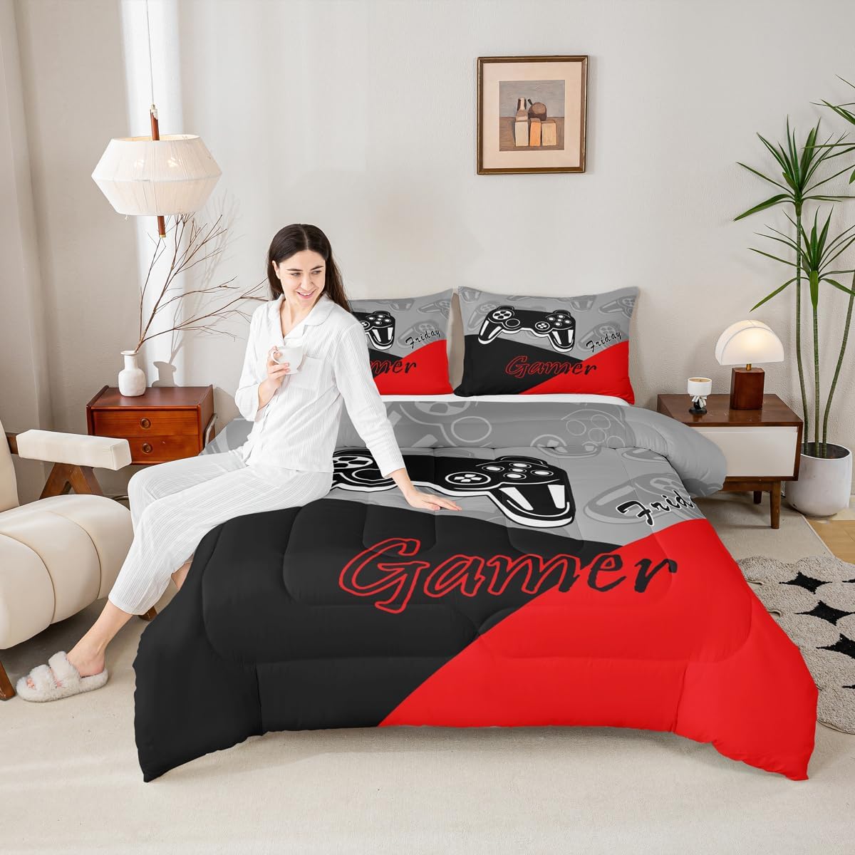 Feelyou Gamer Comforter Set for Boys Teens