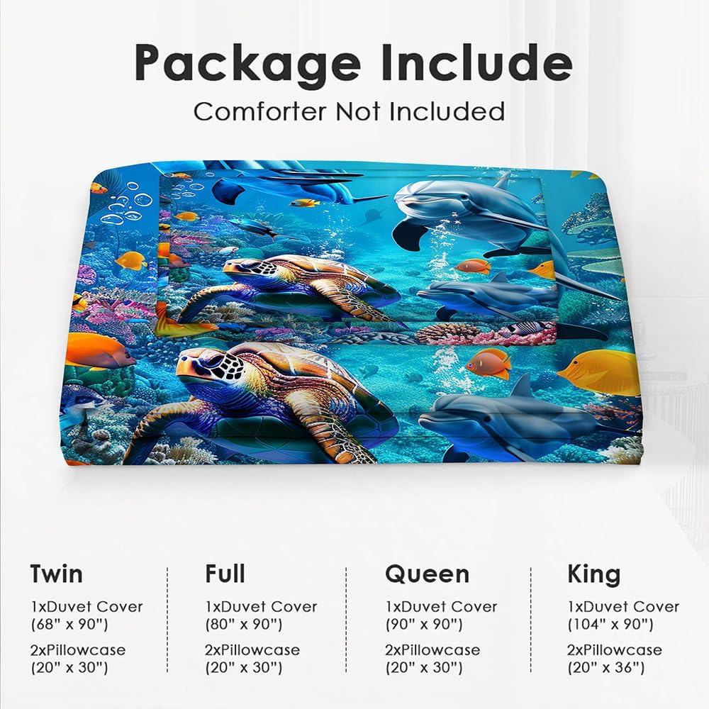 Lovira Ocean Animal 3D Print Comforter Set with Pillowcases
