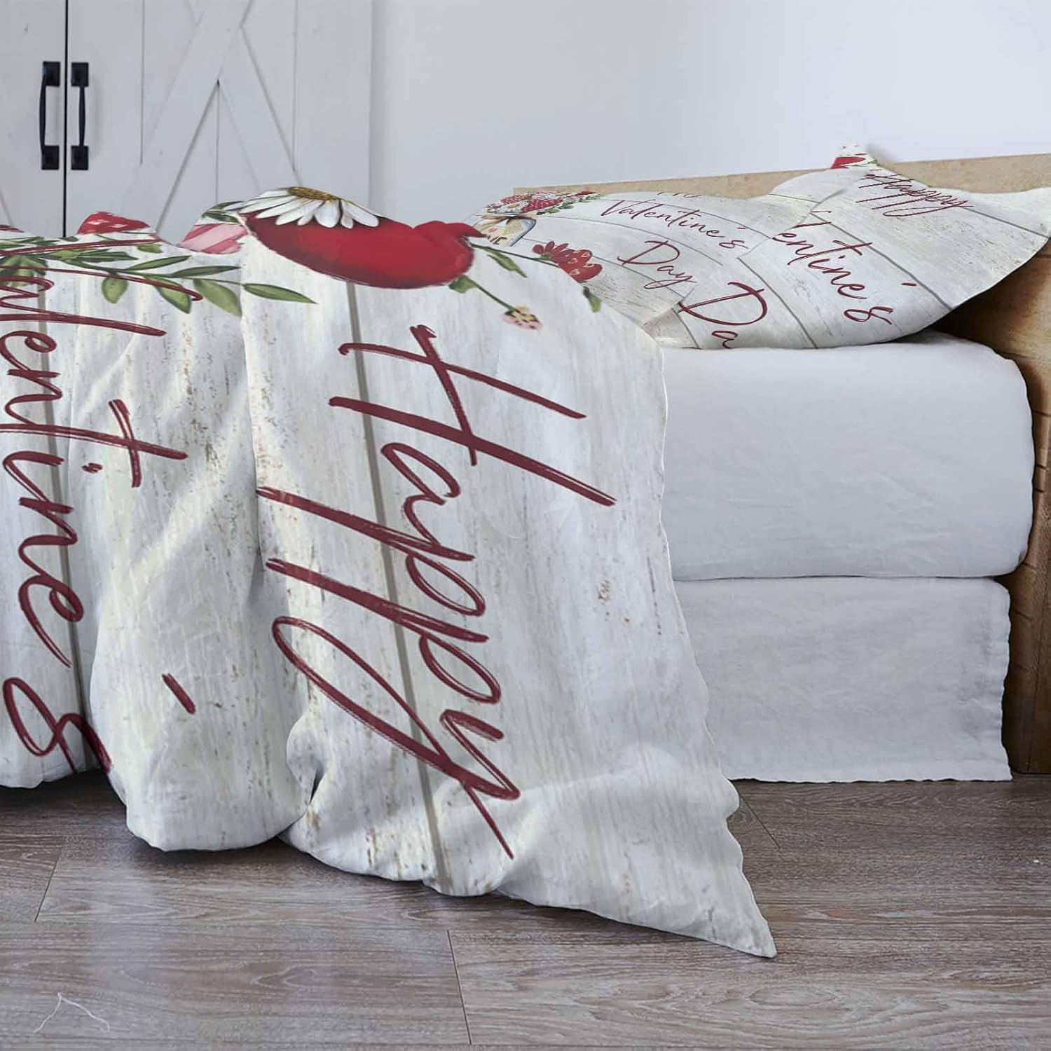ZOE GARDEN Valentines Day Queen Duvet Cover Set 3 Piece