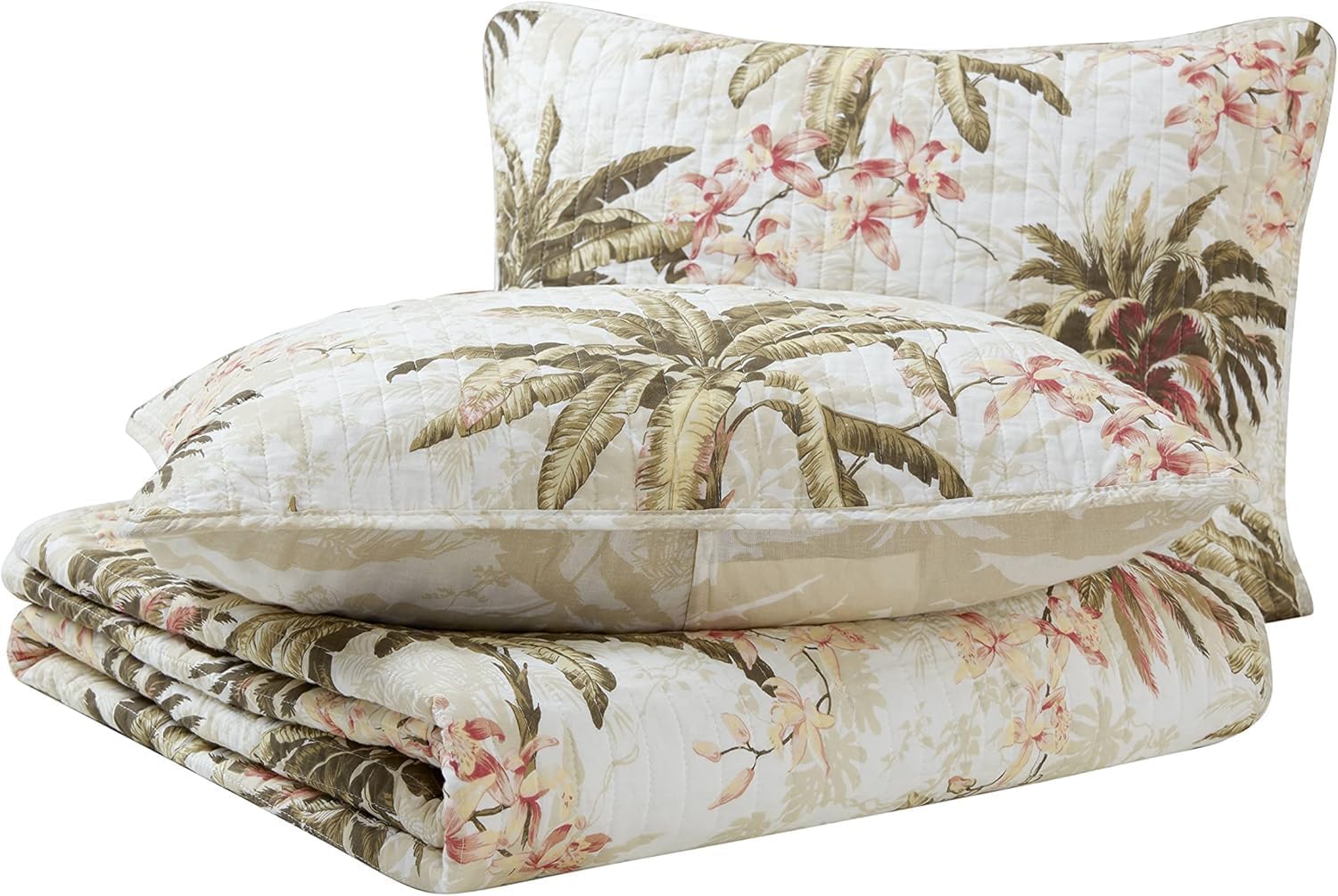 Tommy Bahama Queen Quilt Set - Reversible Cotton Bedding with Shams