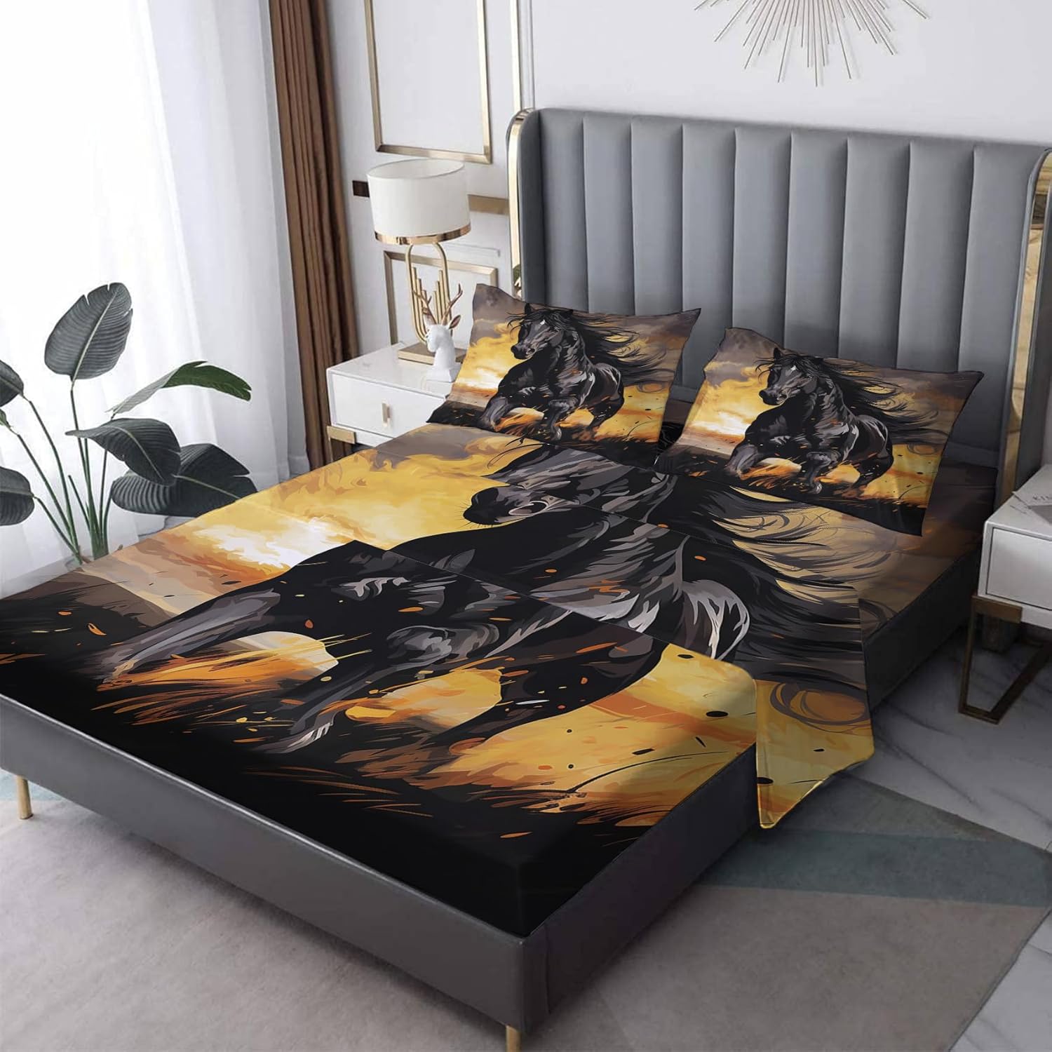 Fizzenobia Cal King Sheets - Boys Western Patterned Bedding Set