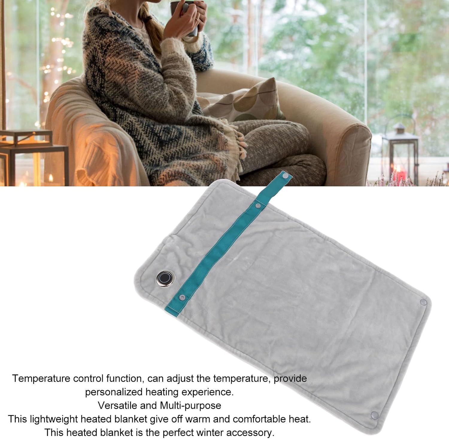 USB Heated Blanket with Temperature Control - Silver