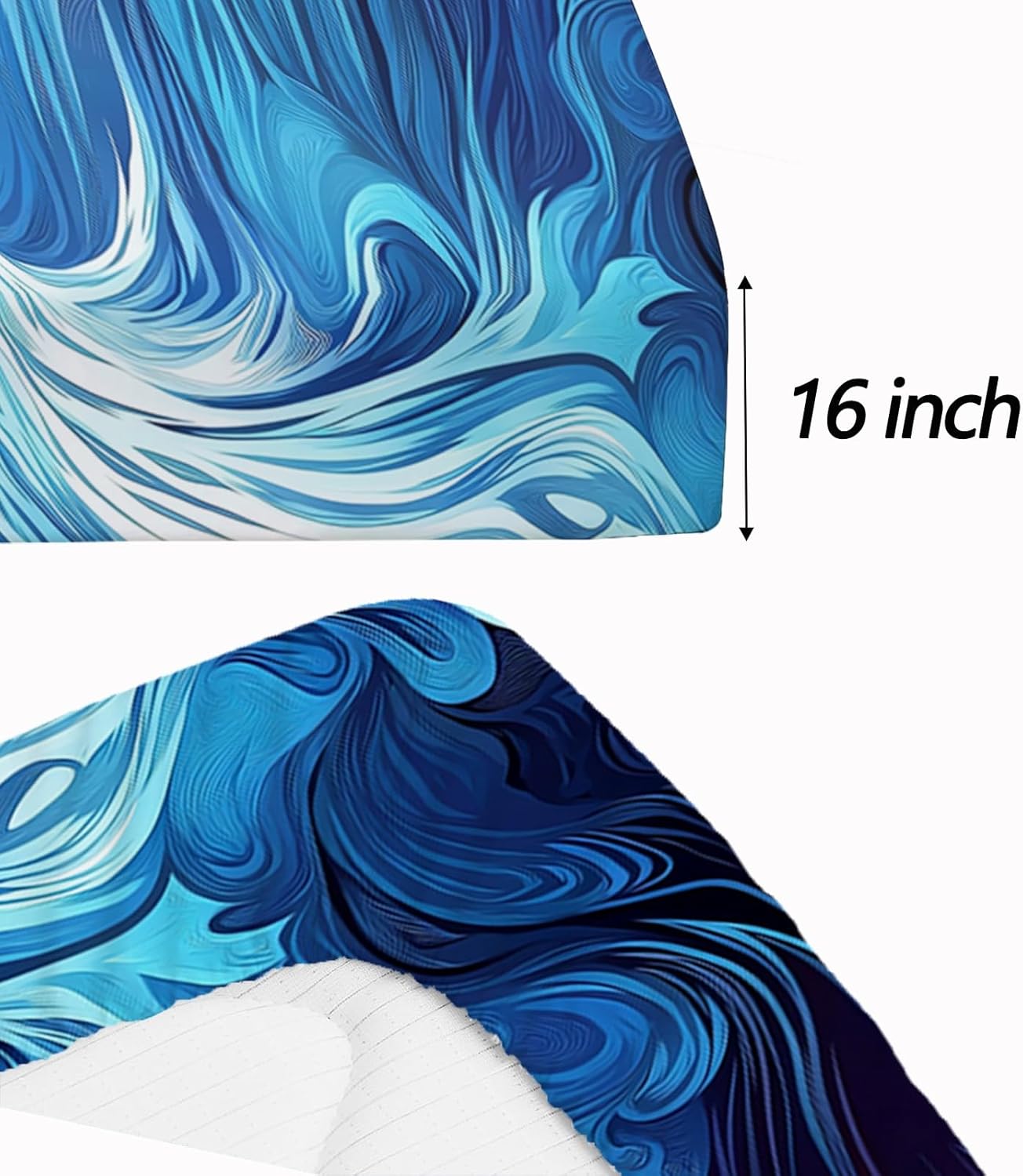 4 Piece Microfiber Bed Sheet Set Blue Abstract Waterfall Design