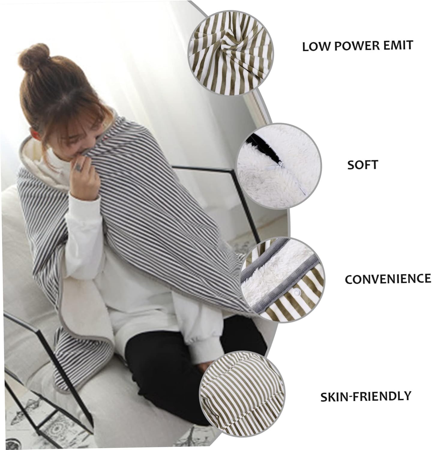 MERRYHAPY Twin Size Electric Blanket with USB Cable 1