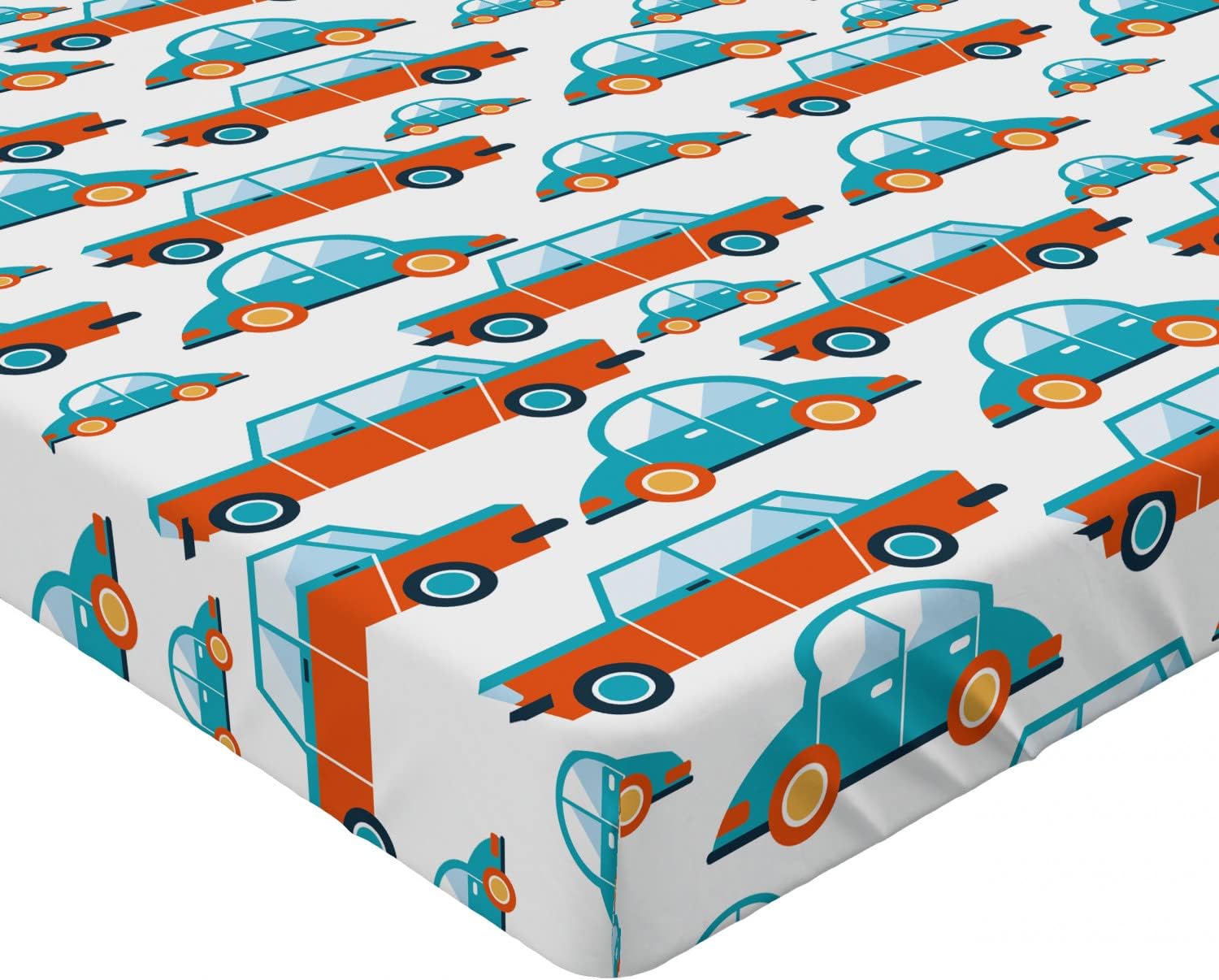 Ambesonne Boys Sheet Traffic Cars Graphic California King