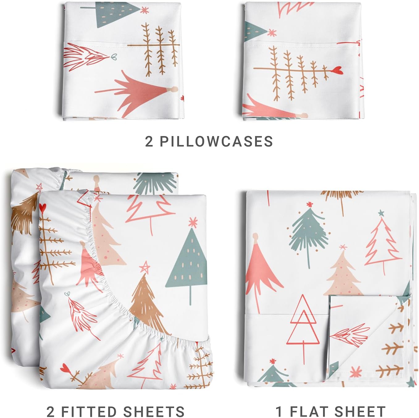 CGK Unlimited Flannel Christmas Cal King Sheets