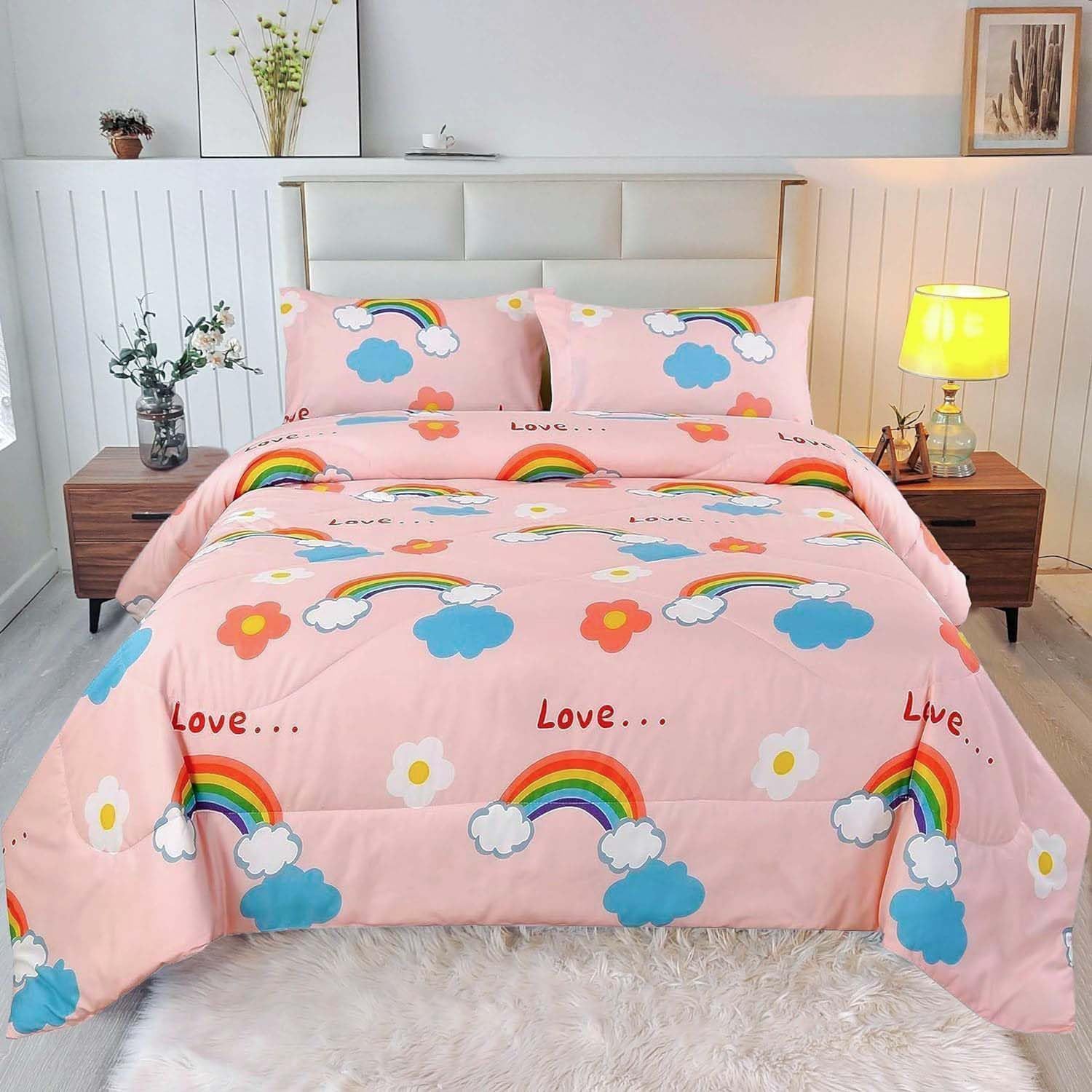 SDY Rainbow Comforter Set Twin Bed in a Bag 1