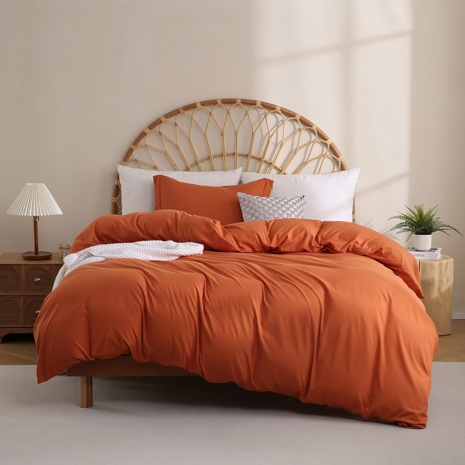 JSD Burnt Orange Duvet Cover Set Twin Size 2 Piece
