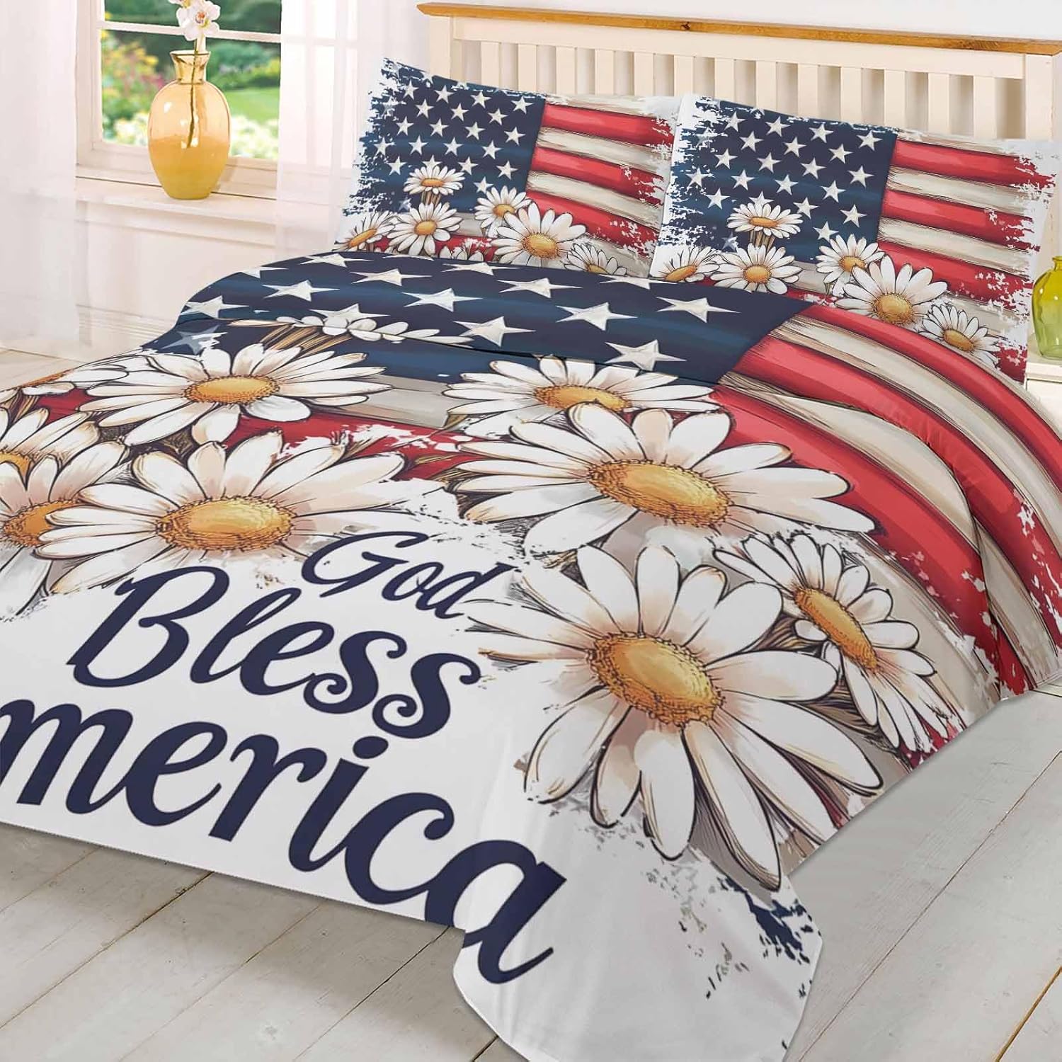 Boanket 3-Piece 4th of July Duvet Cover Set with Zipper