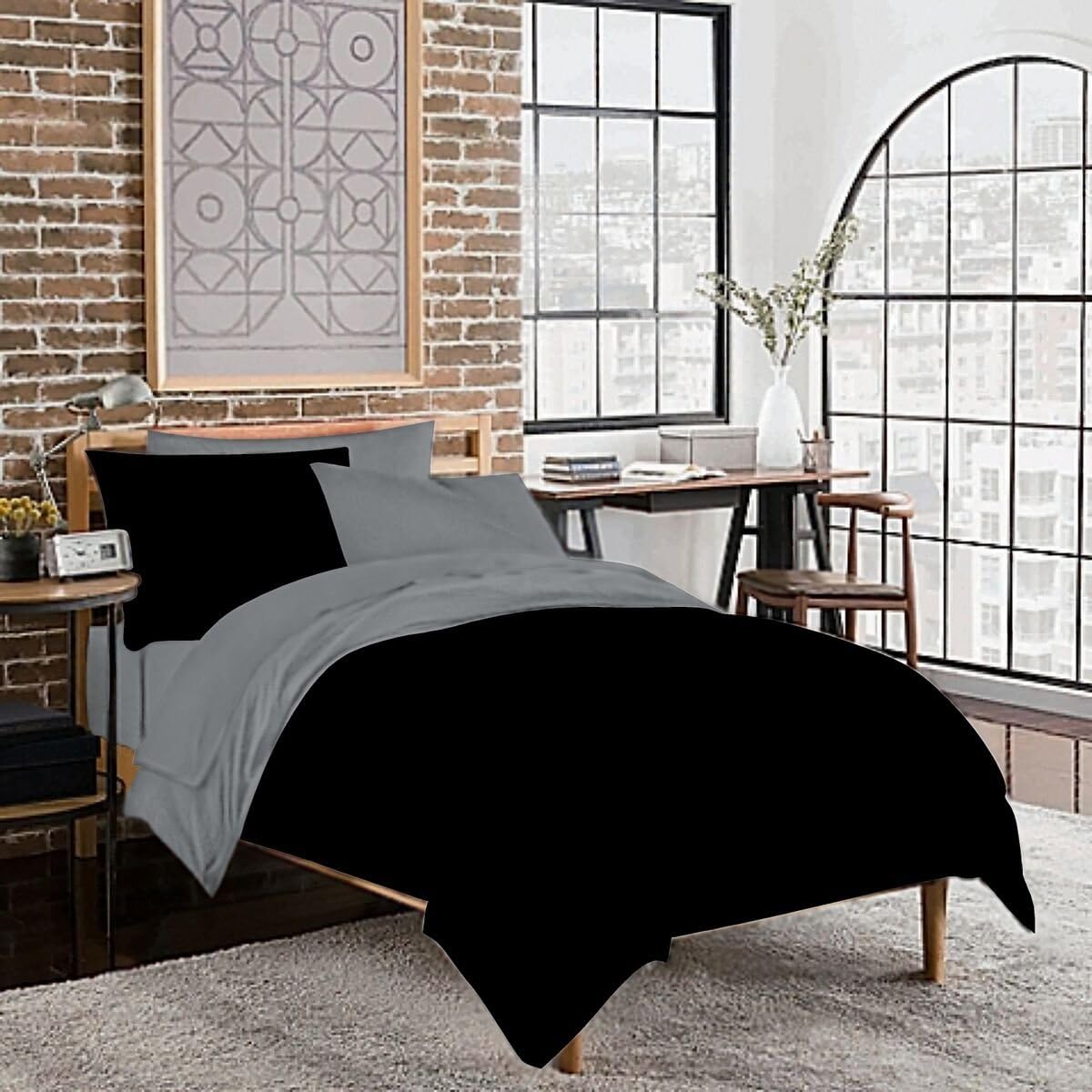 DESTINY 100 Cotton Twin XL Sheet Set - 3 PC Grey