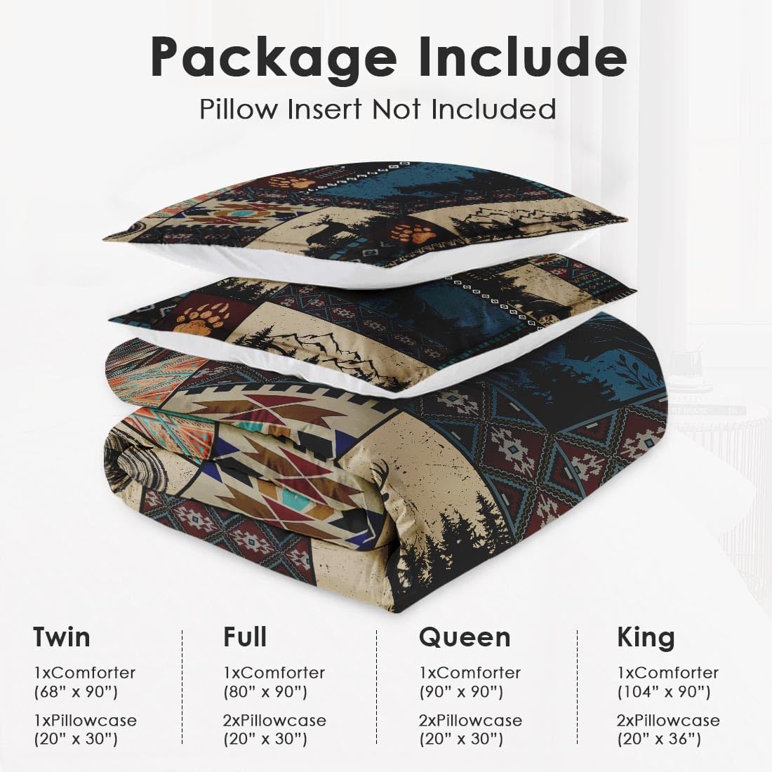 WeCozy Twin Comforter Set with Pillowcase Black White Abstract Animal Print