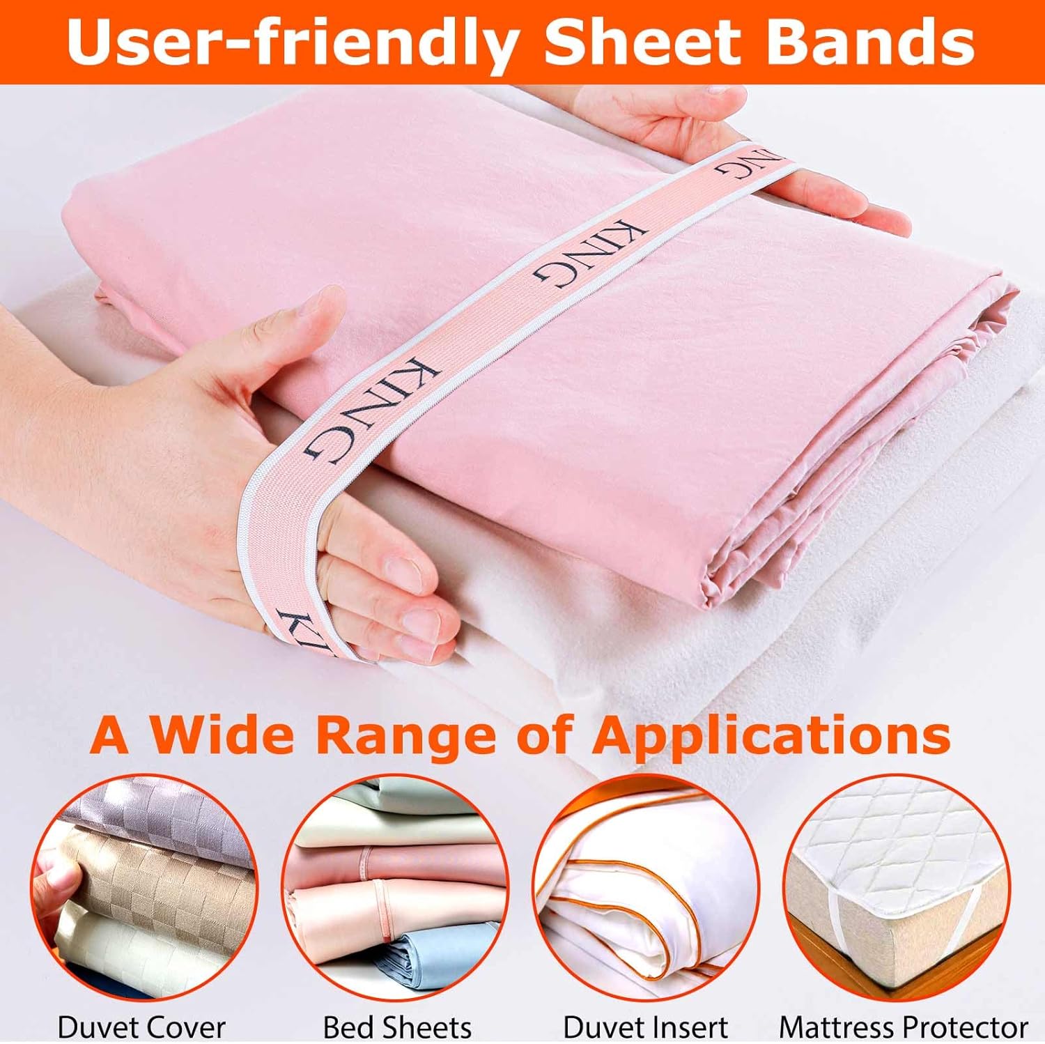 Kelofty Bed Sheet Organizers 4Pcs King Size