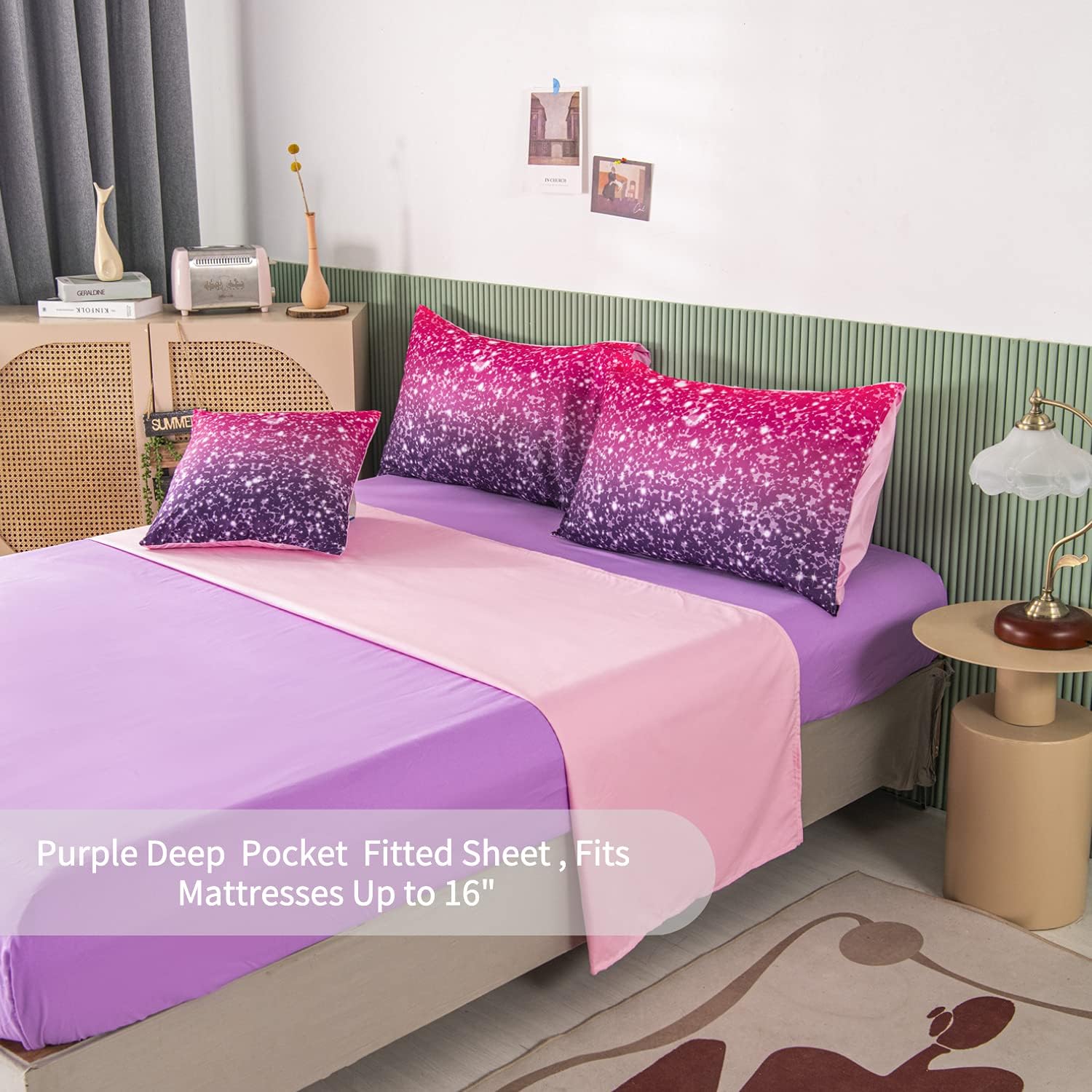 RYNGHIPY 6Pcs Twin Glitter Comforter Sets for Girls Teens Kids