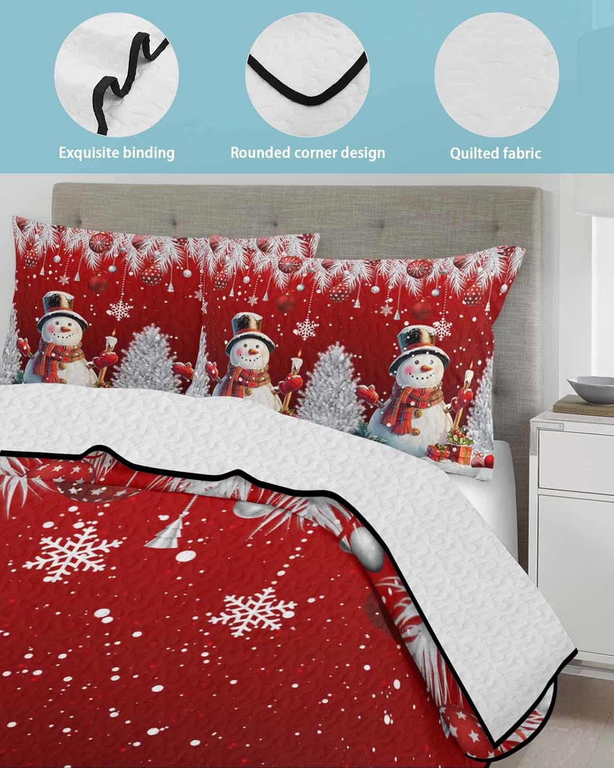 Chucoco Twin XL Quilt Bedding Set with 2 Pillow Shams 1